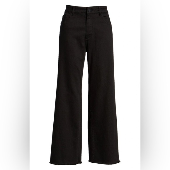 DL1961 High Rise Wide Leg Hepburn Ashwell Raw Frayed Hem size 31 - Picture 4 of 16